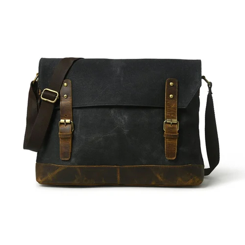Leather Messenger Bag By Fashi Tech