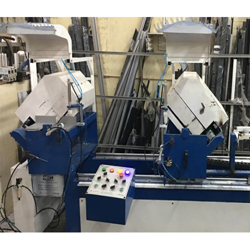 Blue Semi-Automatic Double Head Cutting Machine