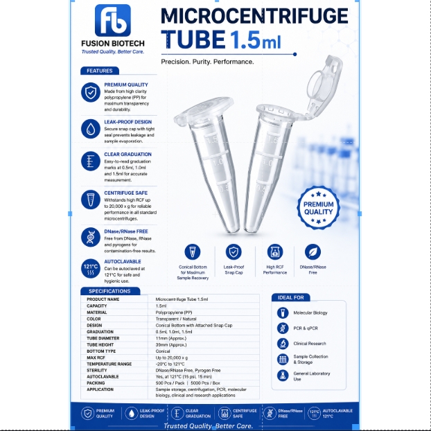 Micro Centrifuge Tube 1.5Ml - Color: White