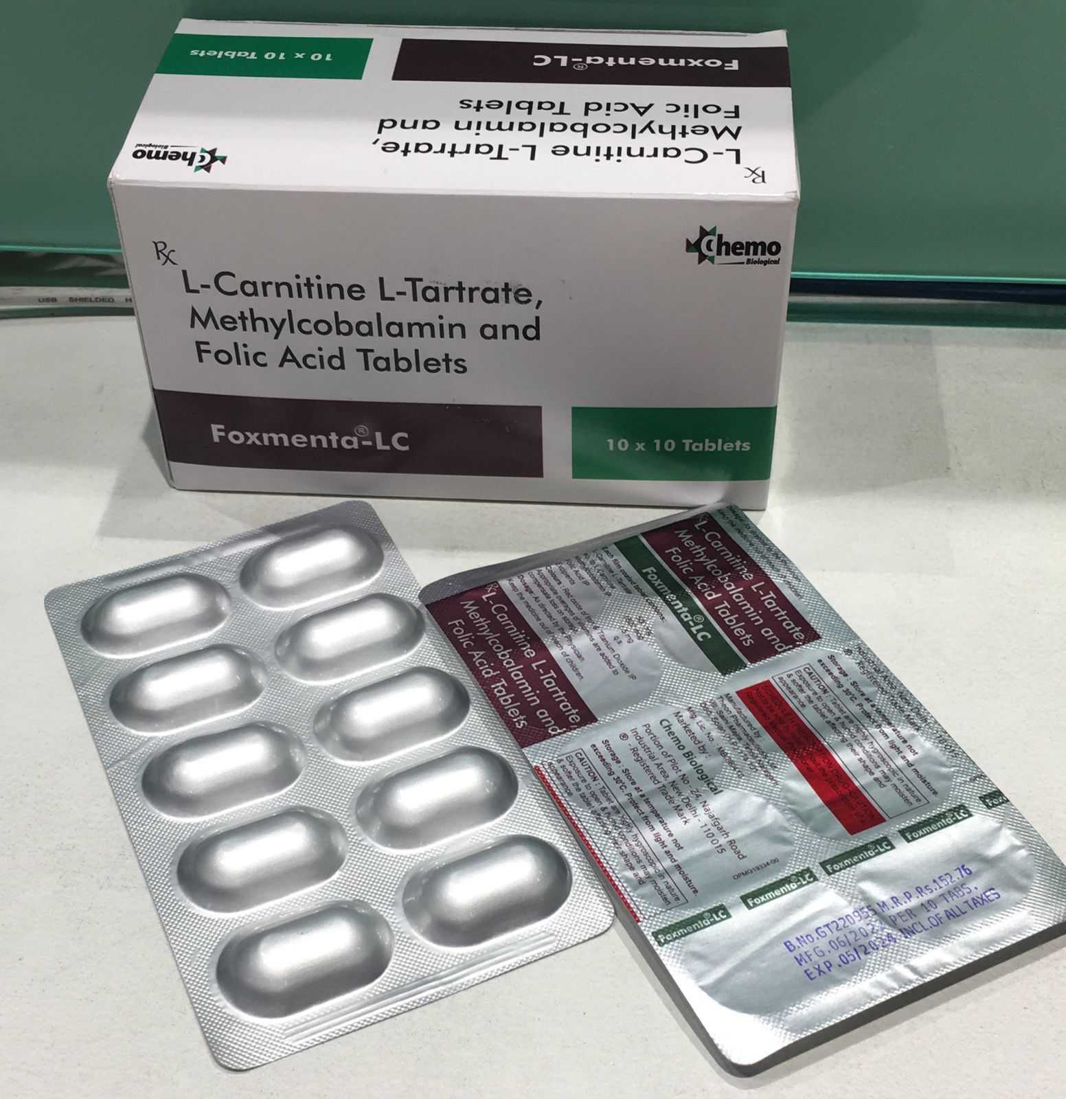 L-carnitine, L-tartrate, Methylcobalamin, Folic Acid Tablet - Drug Type: Health Supplements