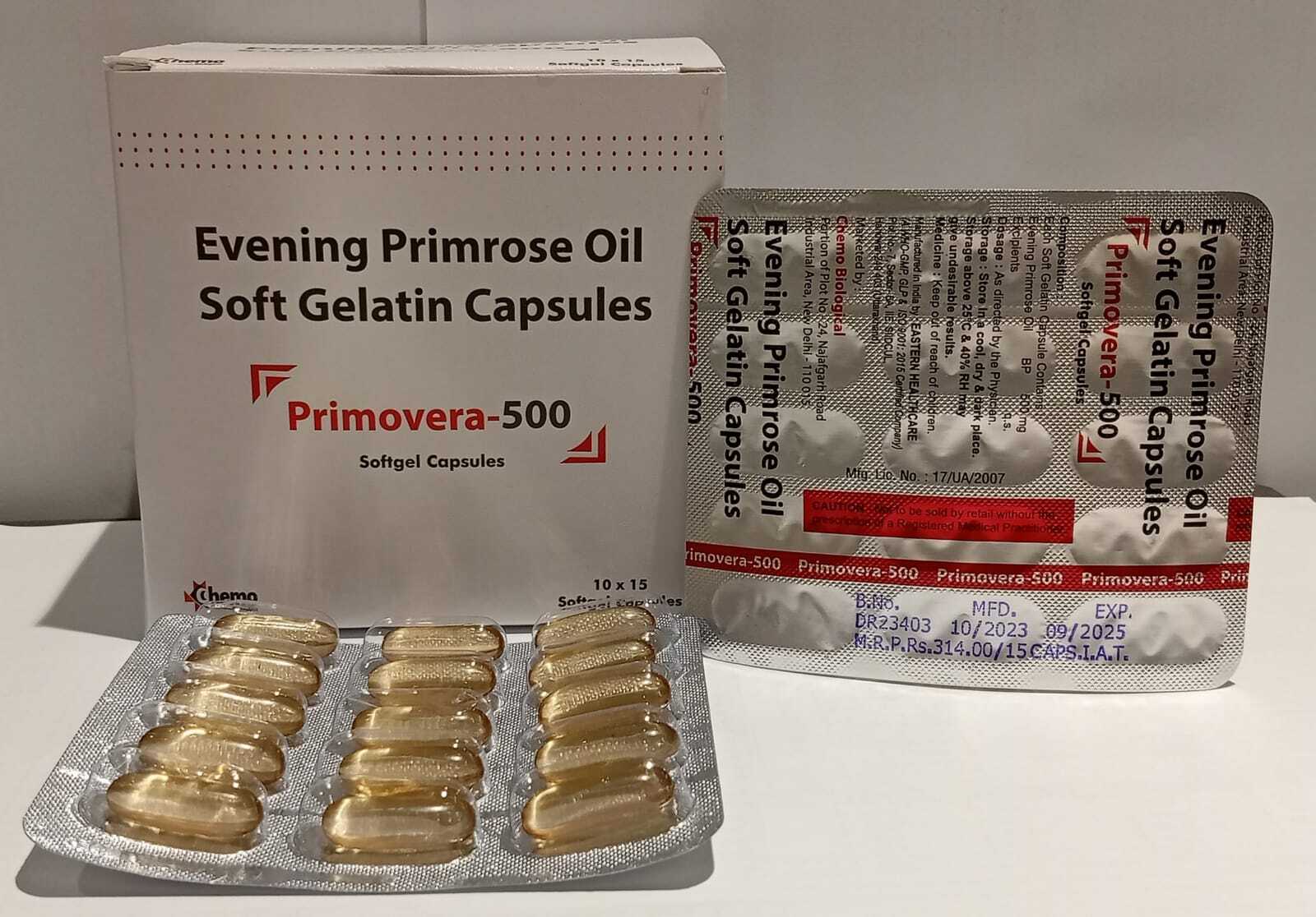 Evening Primrose Soft Gelatin Capsules - 500 Mg, Omega-6 Essential Fatty Acid Supplement For Pms Relief, Immune Support, And Women's Health