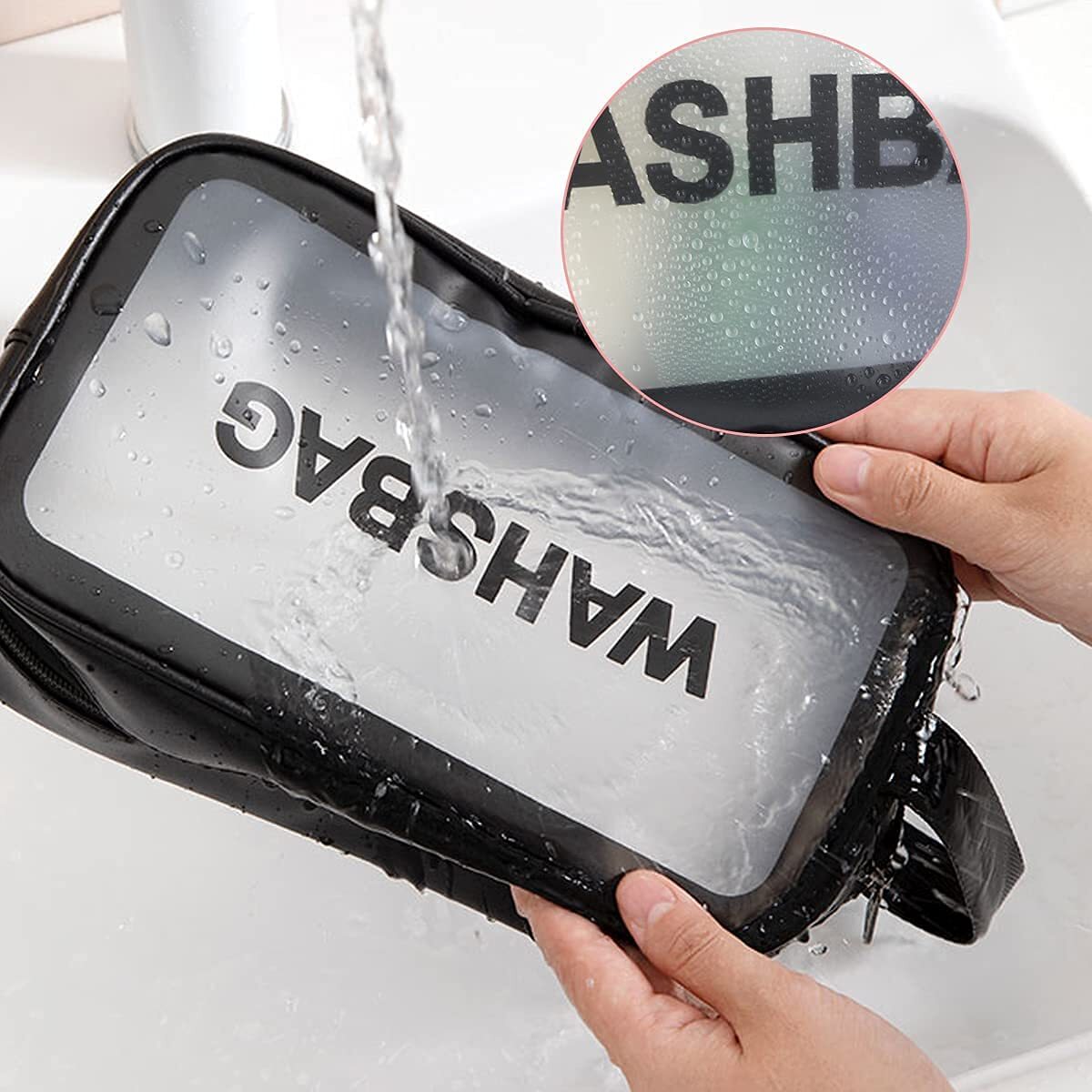3 Pc Wash Bag - Clear Pvc Material, 11.82"x7.88"x4.33"/10.24"x6.3"x3.15"/8.47"x5.12"x3.15" , Waterproof, Easy To Clean, Transparent Design, Strong Zippers