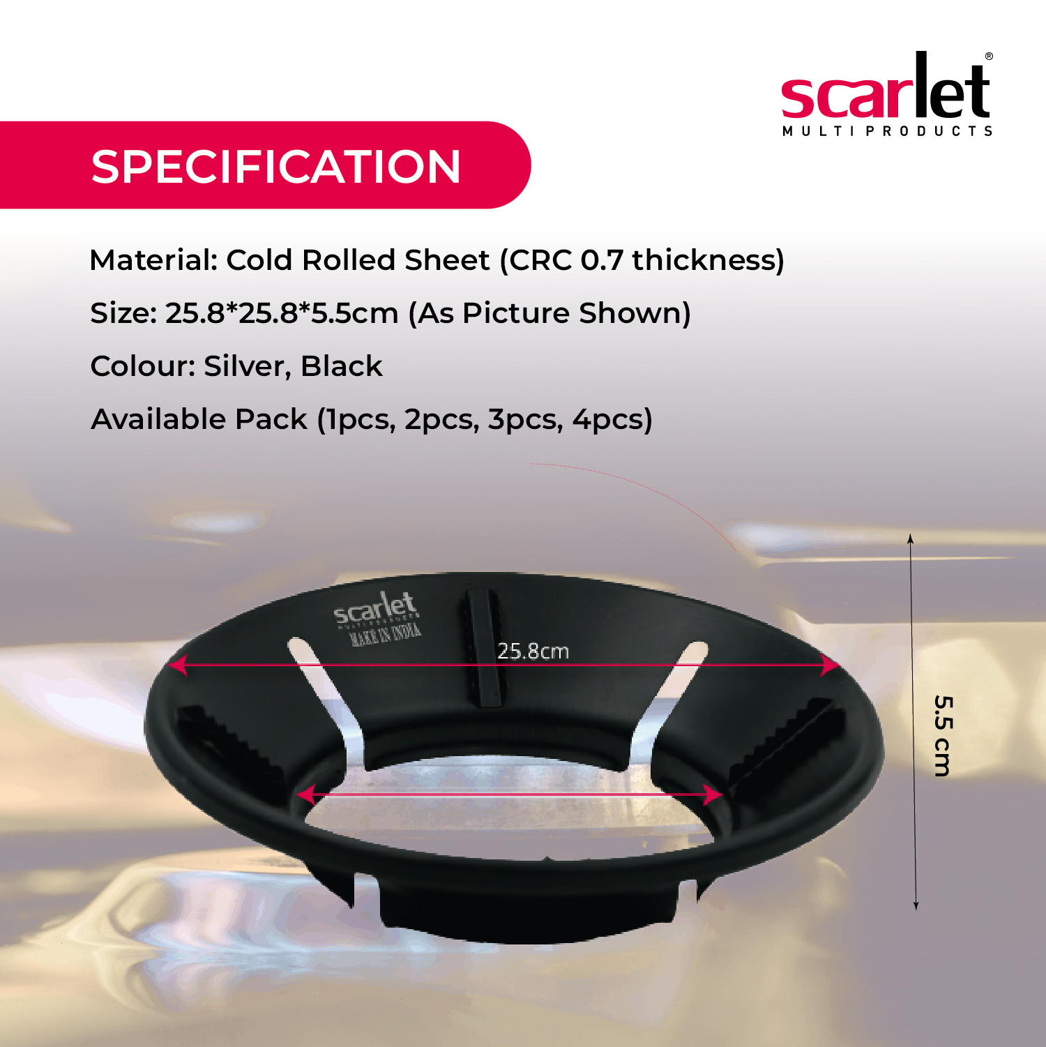 Gas Stove Burner Stand - Color: Black