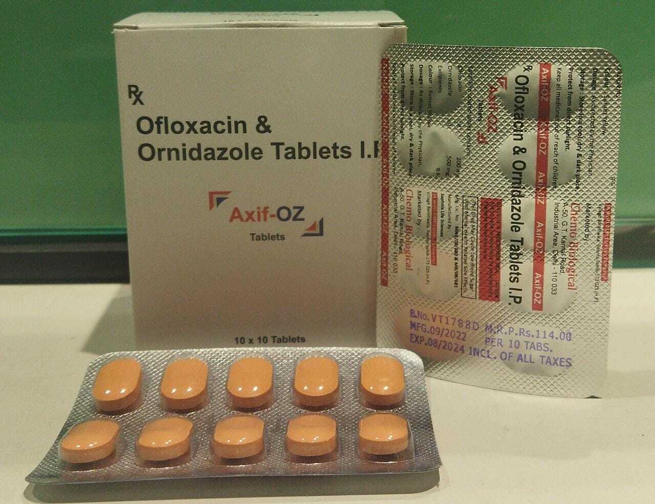 Ofloxacin + Metronidazole + Simethicone - 200mg + 500mg Tablets | Antibiotic Combination For Diarrhea And Bacterial Infections, Effective Against Gastrointestinal And Parasitic Infections
