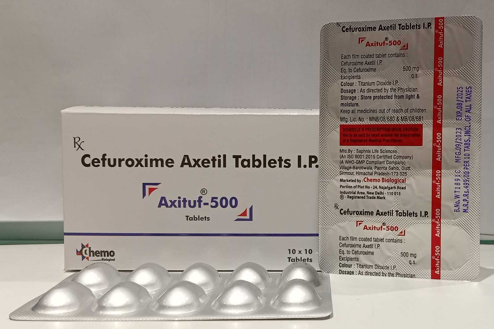 Cefuroxime Axetil 500 Mg - Tablets, 500 Mg Dosage, 1.5 Year Expiration | Treats Bacterial Infections, Bronchitis, Gonorrhea, Lyme Disease