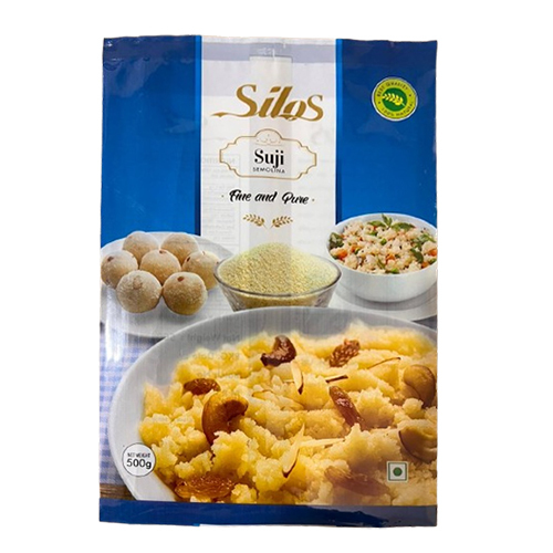 500gm Suji Packaging Pouches - PVC Material, Embossed Surface, Vibrant Digital Printing, Available in Various Colors | Includes Warranty