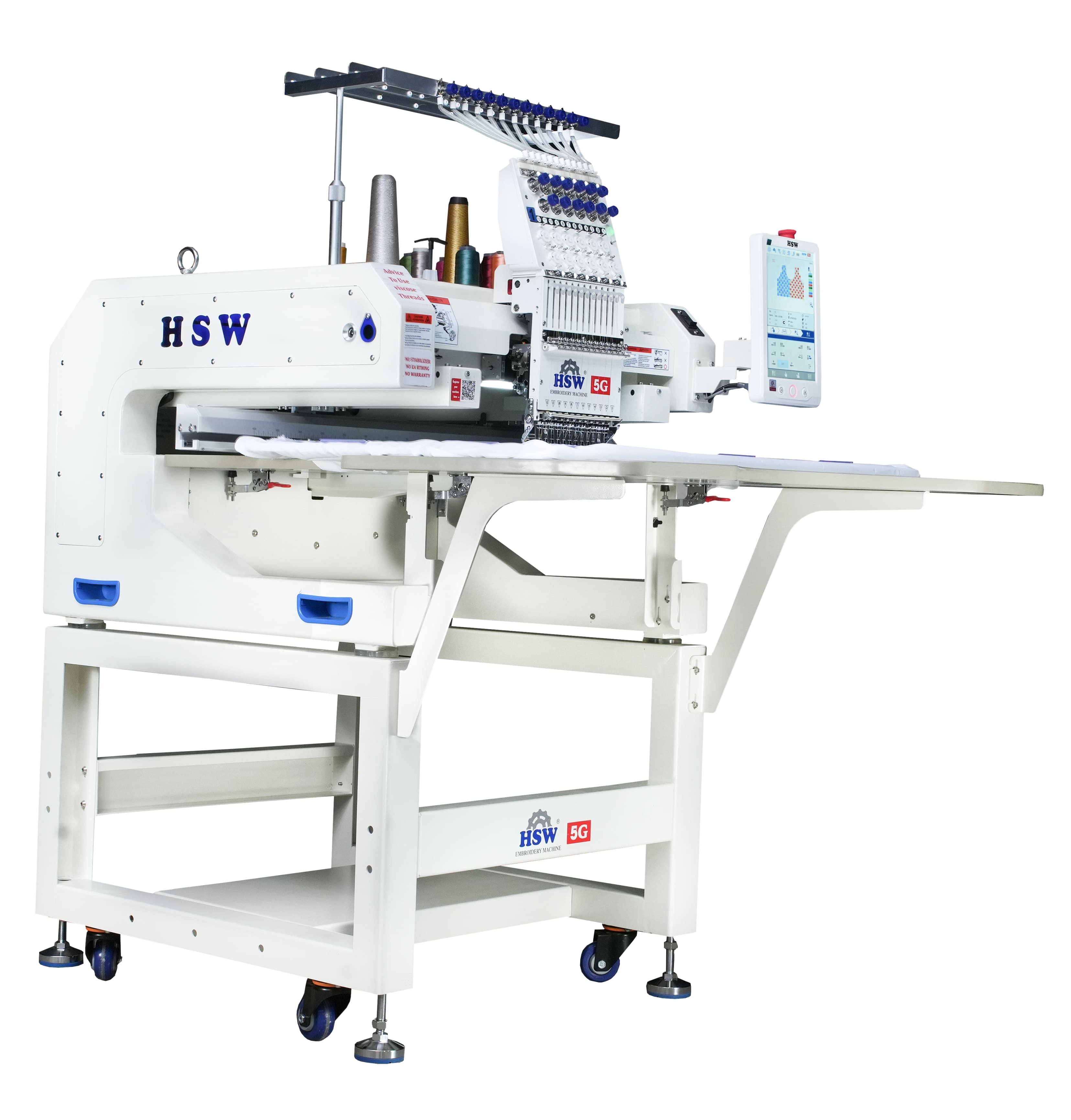 Hsw 2032-5g Single Head 12 Needle Computerized Embroidery Machine - Color: White