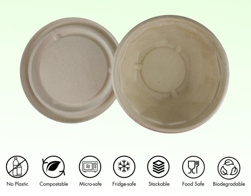 750ml Kohinoor Round Bagasse Bowl With Lid By Unicorn Empresa