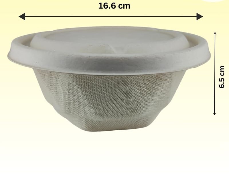 750ml Kohinoor Round Bagasse Bowl With Lid By Unicorn Empresa