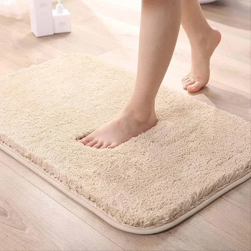Soft Microfiber Bath Mat - Cotton Material, Standard Size, Rectangular Shape | Anti-Slip Latex Backing, Hand Washable, Customized Design