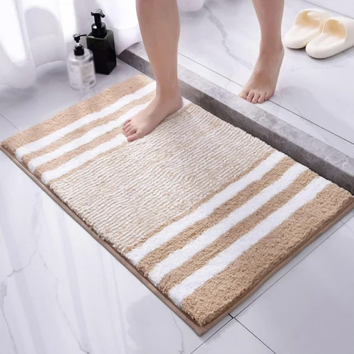 Microfiber Strip Bath Mat - Cotton, Standard Size, Rectangle Shape | Hand Washable, Anti-Slip Latex Backing, Customized Design, Soft Absorbent Surface
