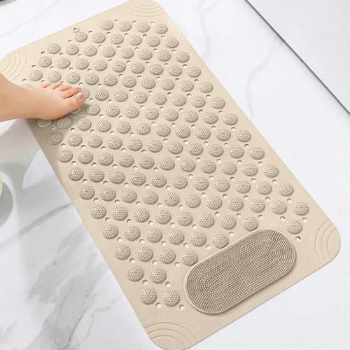 Silicone Anti Slip Bath Mat - Washable Silicone, Rectangular Shape, Customized Design | Anti-Slip Latex Backing, Easy Hand Wash Maintenance