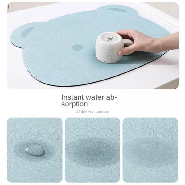 Bear Shape Dish Drying Water Absorbment Mat For Kithchen