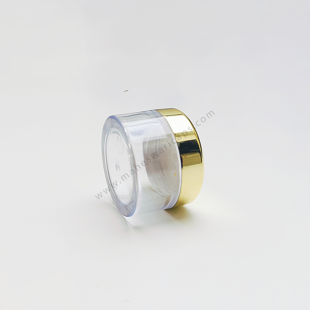 Acrylic Balm Jar 15gm With Gold Metalizing Cap