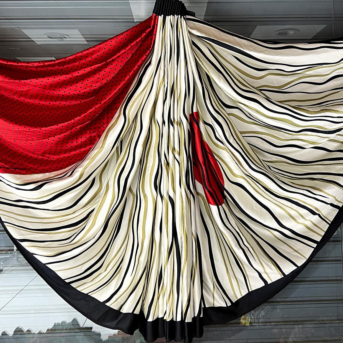 Printed Sarees - Satin Crepe Fabric, Multicolour Design For Elegant Party Wear