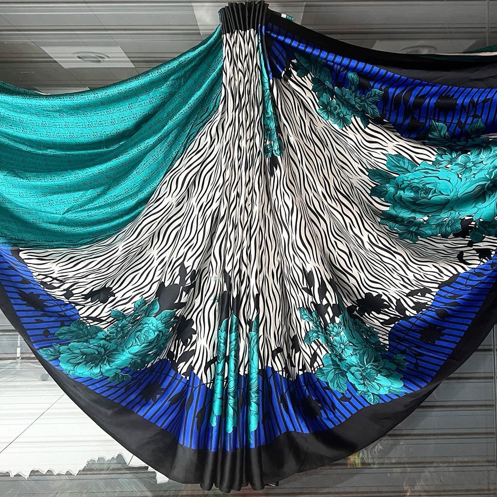 Printed Sarees - Satin Crepe Fabric, Multicolour Design For Elegant Party Wear