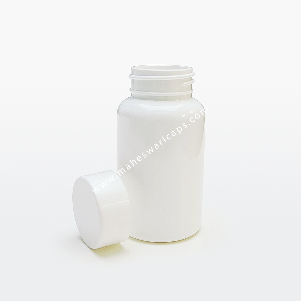 Pet Tablet Container 150ml With 38mm Screw Cap - Pet Material, Round Shape, Available In Black, White, Amber, Green, Transparent Colors | Eco-friendly, Food-safe, Custom Logo Option