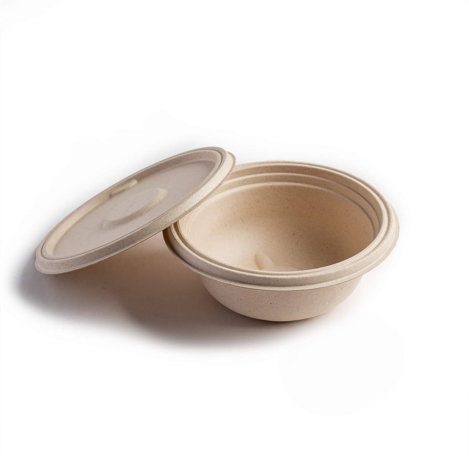 750ml Sugarcane Bagasse Meal Bowl With Lid - Eco-friendly, Brown, Anti-leak Design For Hot Or Cold Foods, Microwave & Freezer Safe
