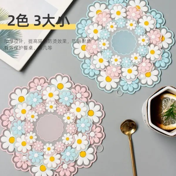 Silicone Coasters Bowl Water Cup Tea Mat (Set Of 3)