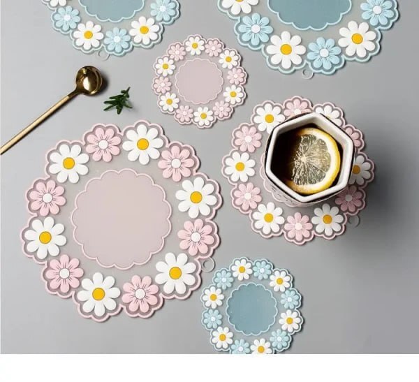 Silicone Coasters Bowl Water Cup Tea Mat (Set Of 3)