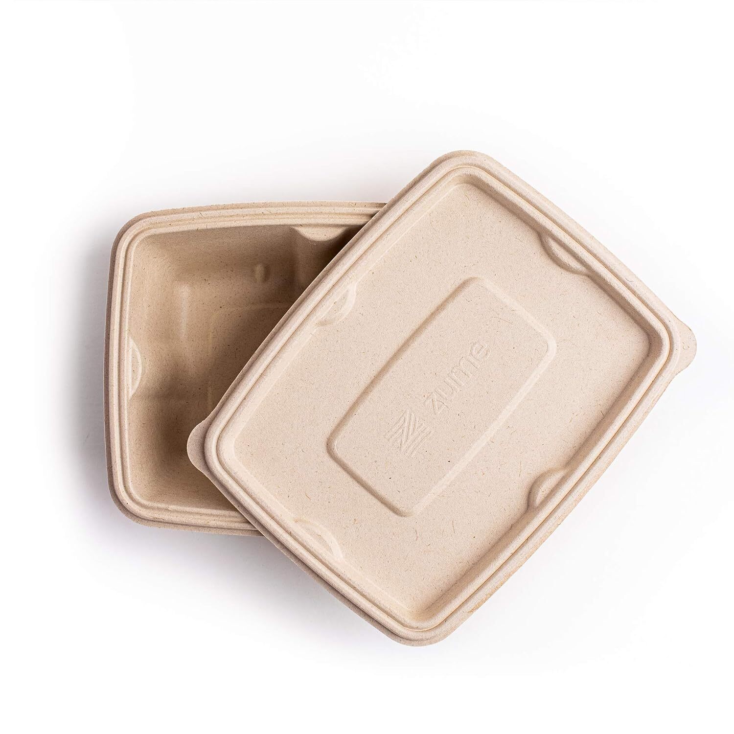 750ml Rectangle Bagasse Box With Lid - 100% Eco-friendly, Anti-leak, Microwave Safe, For Hot/cold Foods | Stackable, Durable, Oil Resistant, Perfect For Takeaway