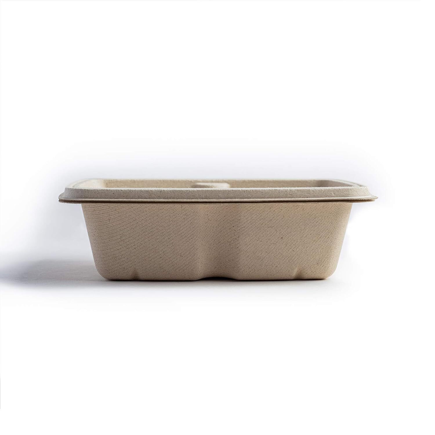1000ml Rectangle Bagasse Box With Lid - Brown, Eco-friendly & Biodegradable Material, Anti-leak Design, Microwave & Freezer Safe