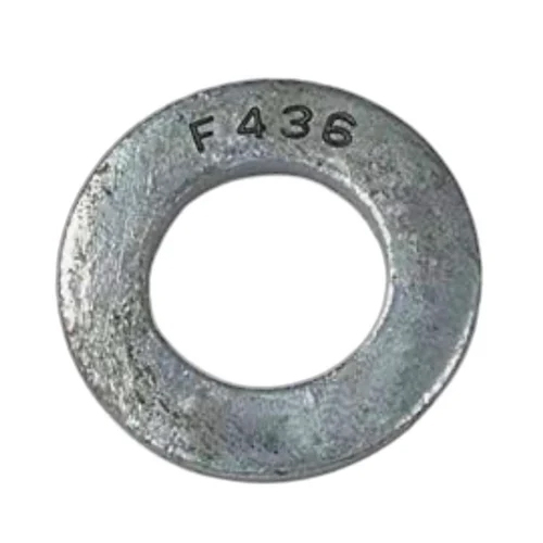 F436 Mild Steel Structural Washer - Round Shape, Different Sizes | Industrial Application, Silver Finish, Versatile Usage