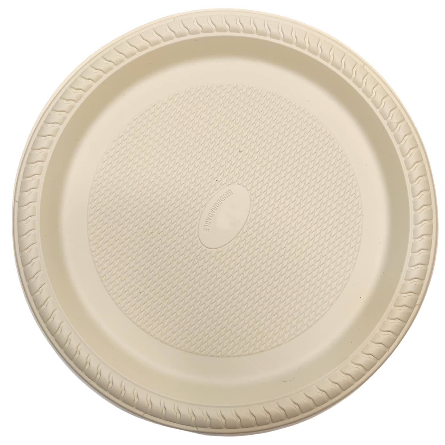 10 Inch Ecofriendly Cornstarch Disposable Plates - Cornstarch Material, Brown Color | Biodegradable, Microwavable, Leak Proof, Oil & Water Proof