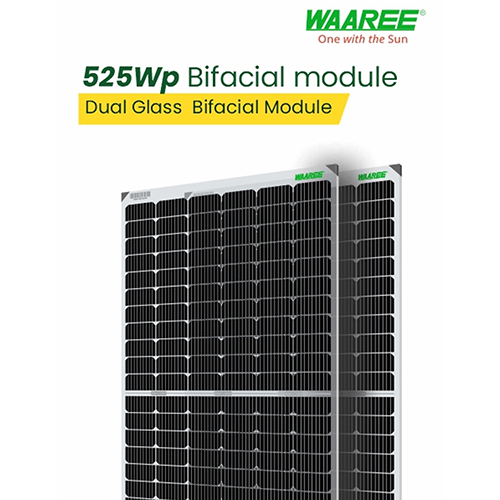 525Wp 144 Cells Framed Dual Glass Mono Perc Bifacial Solar Module - Color: Black