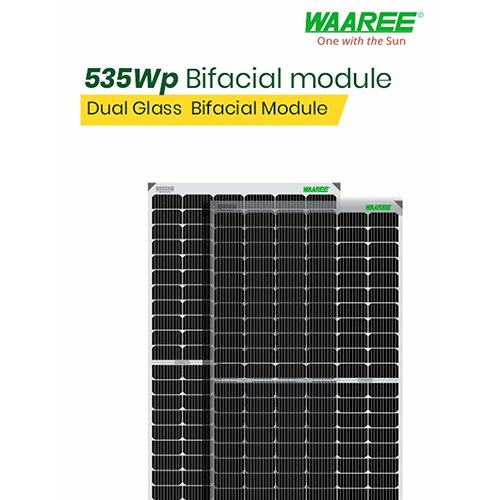 535 Wp 144 Cells Framed Dual Glass Mono Perc Bifacial Solar Module - Application: Industrial