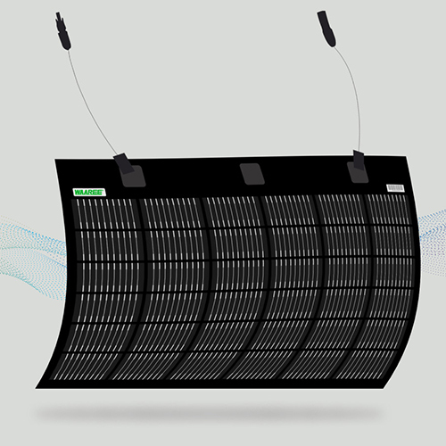 105Wp 36S (6X6) Cells Mono Perc Flexible Light Weight Solar Module - Color: Black