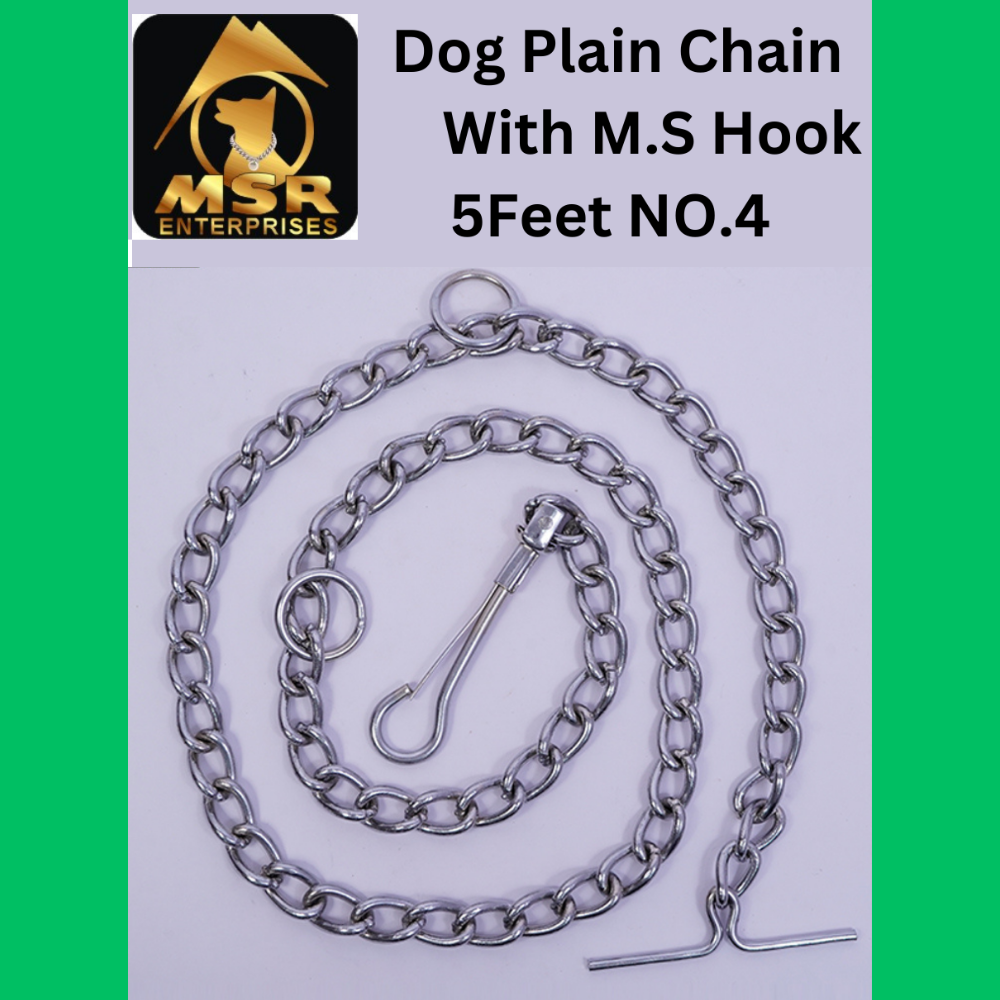 Plain Twisted Iron Dog Chain With Ms Hook - Color: Ss