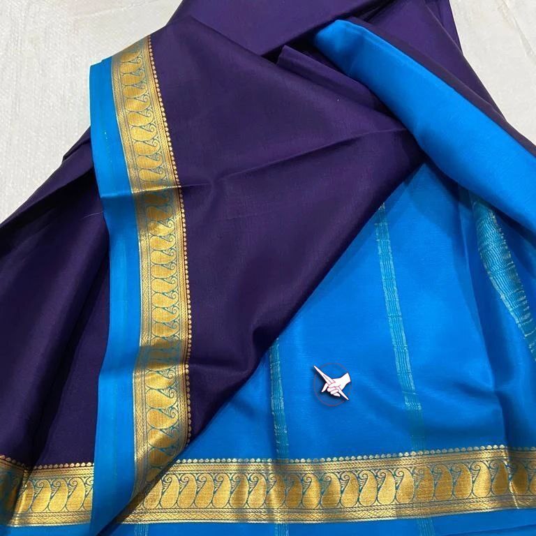 Mysore Silk Saree - Mysore Crape Silk With Beautiful Jari Border, Contrast Blouse, Available In 10 Vibrant Colors, Ethnic Wear With Intricate Zari Work