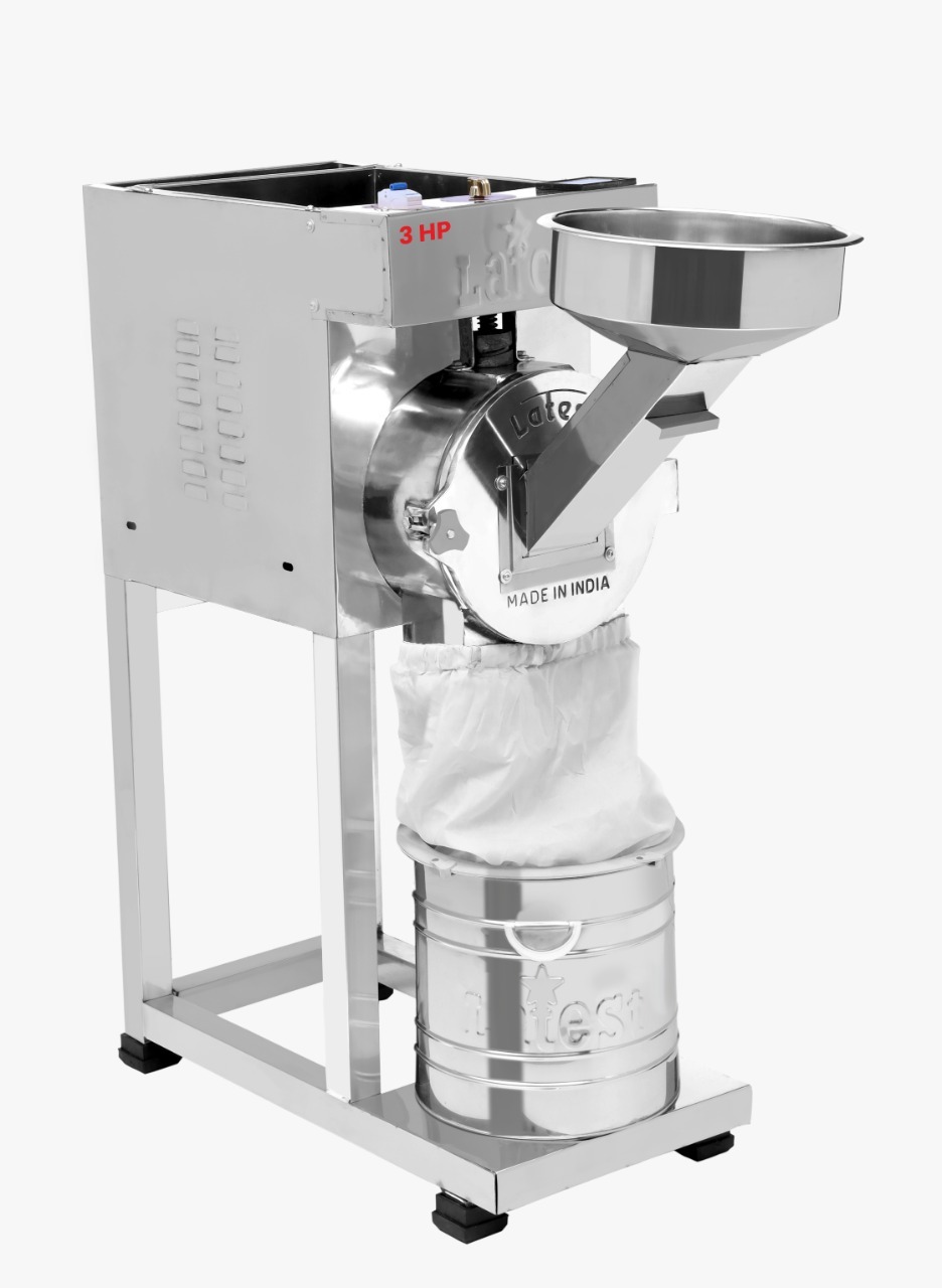 Stainless Steel Semi-automatic Atta & Masala Grinding Machine - 3 Hp Electric Pulverizer, New Condition, Various Color Options
