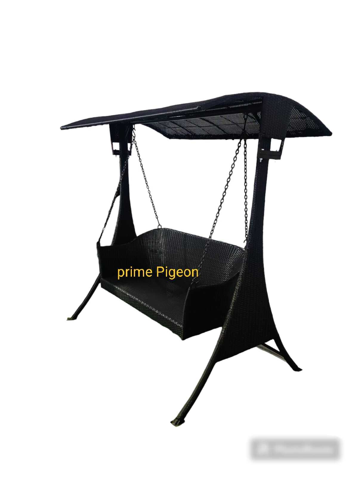 Double Seater Hanging Swing Chair - Poly Nylon & Heavy Iron Frame, Brown Wicker Finish, All Weather Support, Indoor & Outdoor Use, Luxury Comfort, Uv Resistant, Easy To Clean