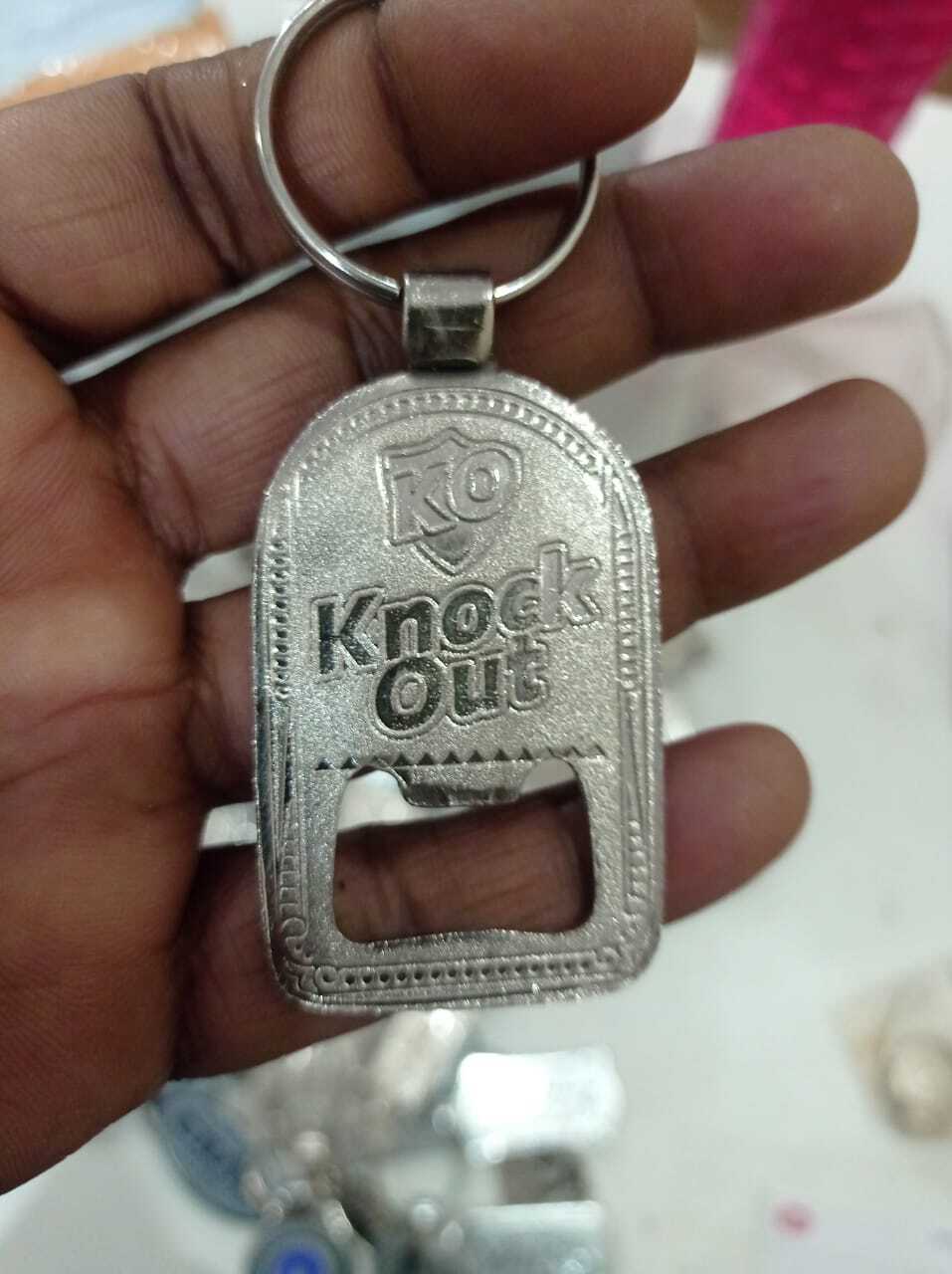 Metal Keychain - 50x30 Mm, Silver Polished Metal | Versatile Key Attachment And Bottle Opener, Rohs Compliant Design