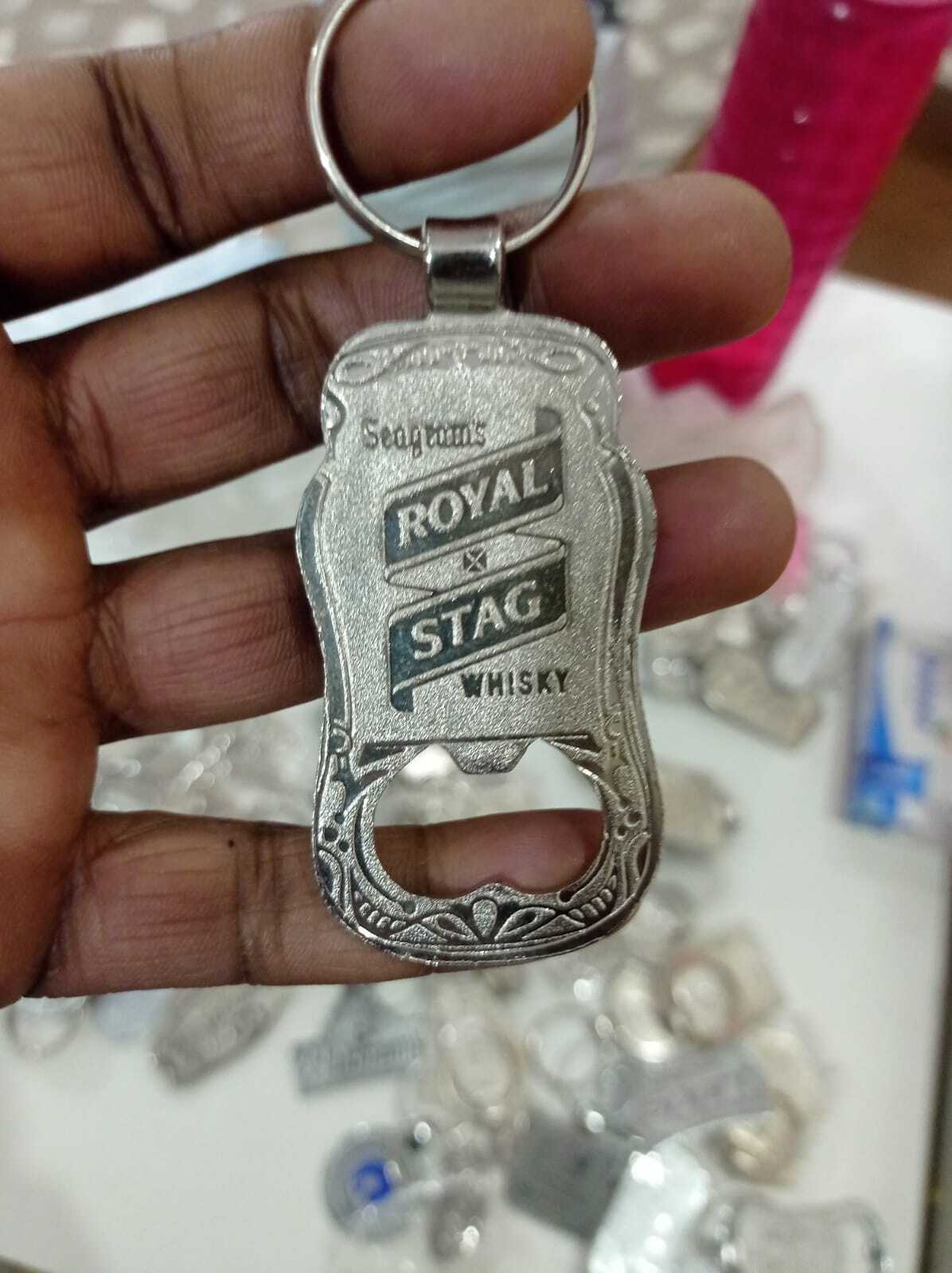 Metal Keychain - 50x30 Mm, Silver Polished Metal | Versatile Key Attachment And Bottle Opener, Rohs Compliant Design