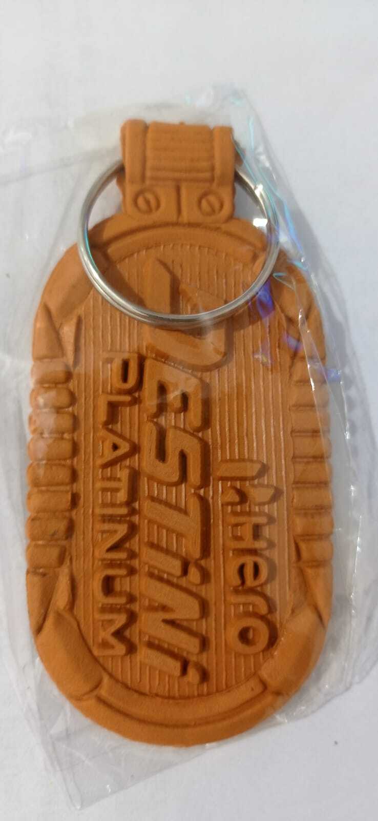 Pvc Rubber Keychain - Pvc Rubber, 50x30 Mm, Orange Rectangular Design | Ideal For Brand Promotion With Metal Ring Attachment