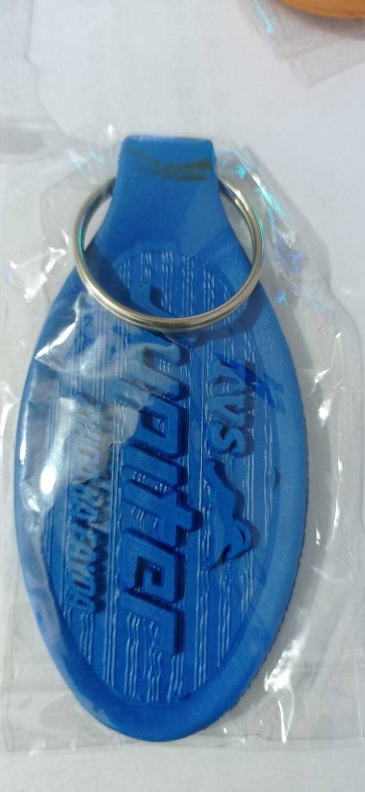 Pvc Rubber Keychain - Pvc Rubber, 50x30 Mm, Orange Rectangular Design | Ideal For Brand Promotion With Metal Ring Attachment
