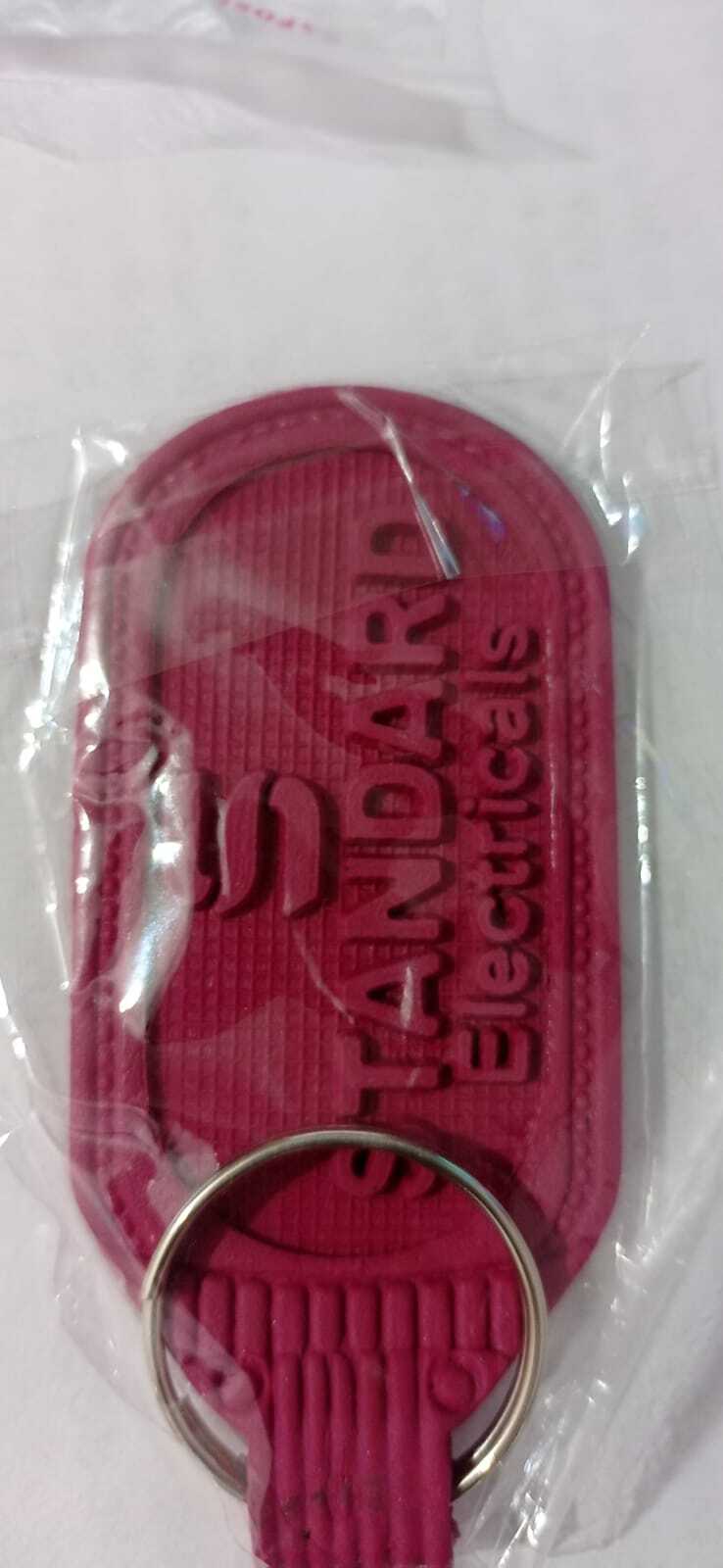 Pvc Rubber Keychain - Pvc Rubber, 50x30 Mm, Orange Rectangular Design | Ideal For Brand Promotion With Metal Ring Attachment