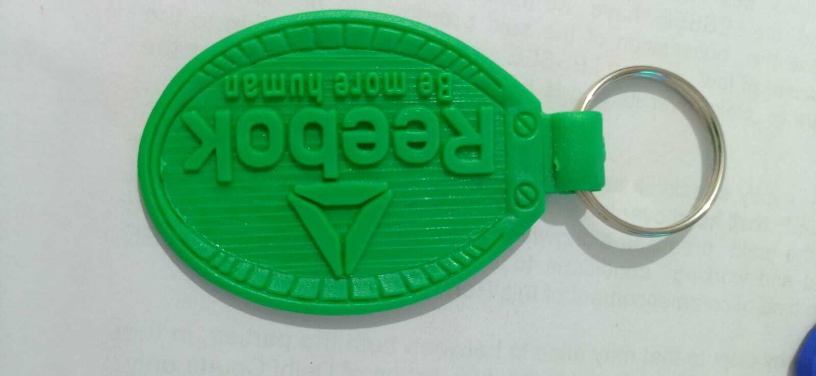 Pvc Rubber Keychain - Pvc Rubber, 50x30 Mm, Orange Rectangular Design | Ideal For Brand Promotion With Metal Ring Attachment