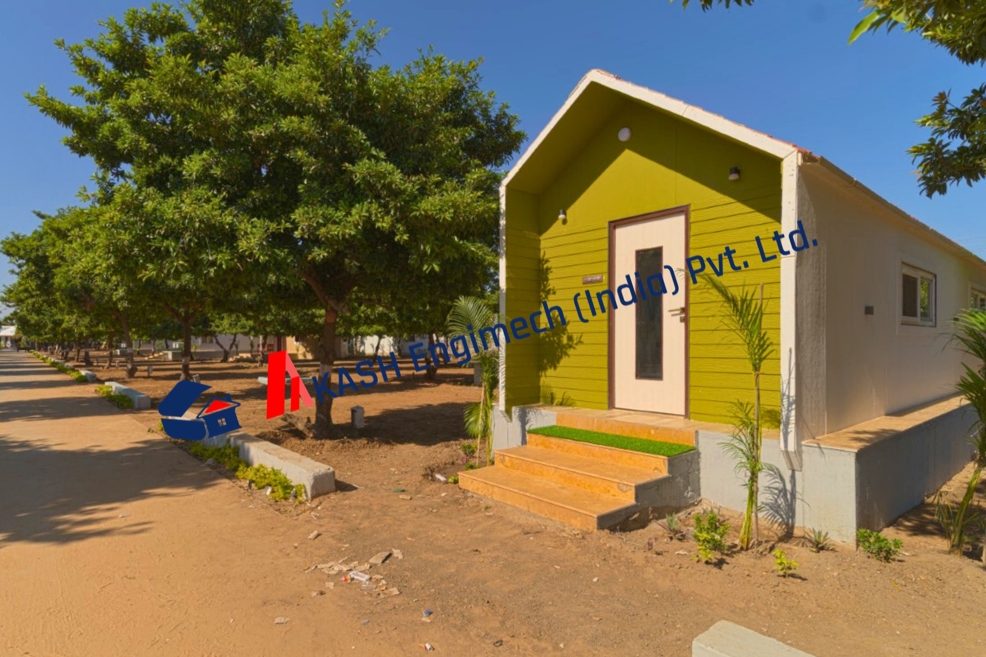 Container Hotel Room - Steel Structure, Variable Dimensions, Green Color | Insulated For Comfort, Ready-to-use With Basic Furniture & Amenities, International Standards Compliant