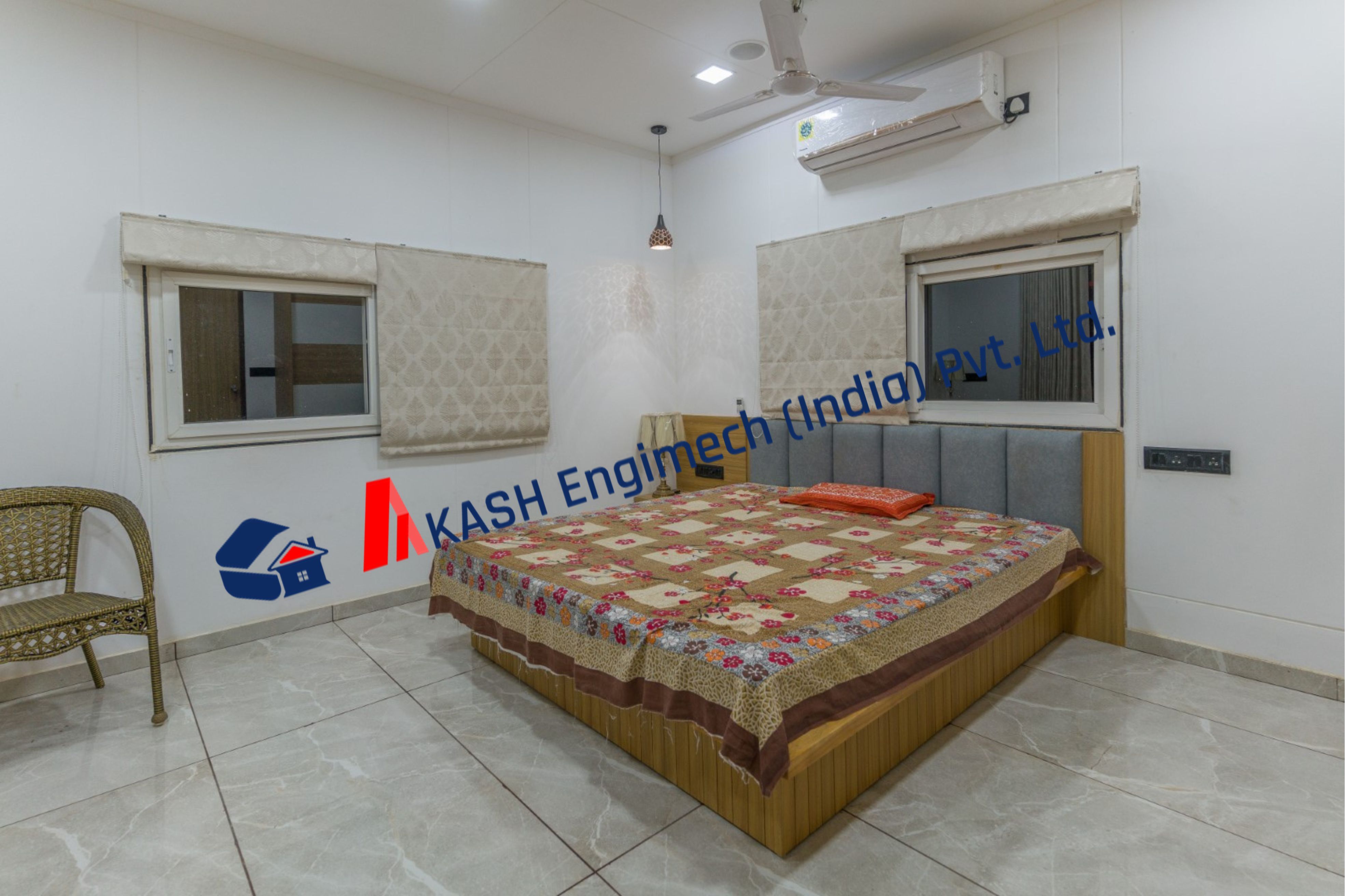 Container House 3bhk - Steel Modular Design, 1700 Sq. Ft. Living Space | 3 Bedrooms, 3 Bathrooms, Fully Furnished, Modern Deck