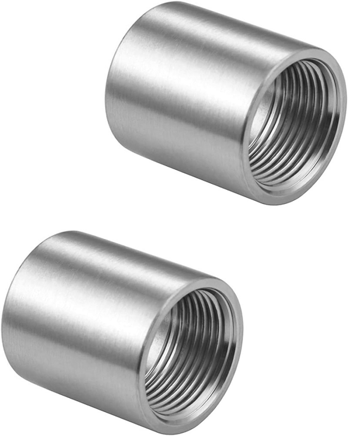 Stainless Steel Female Threaded Pipe Coupling - 1/2 Inch X 1/2 Inch | Durable, Rust-resistant, Precise Welding Connections