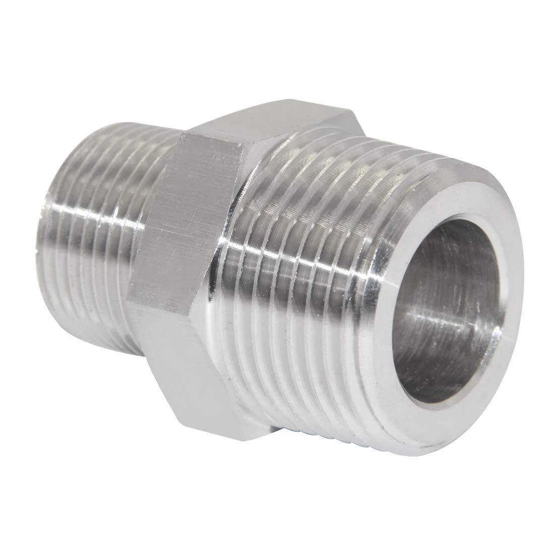 Stainless Steel Npt Threading Hex Nipple Pipe Fitting - 1/2 Inch Od, 40mm Thickness | Male Connection, Astm Standard, 12-month Warranty