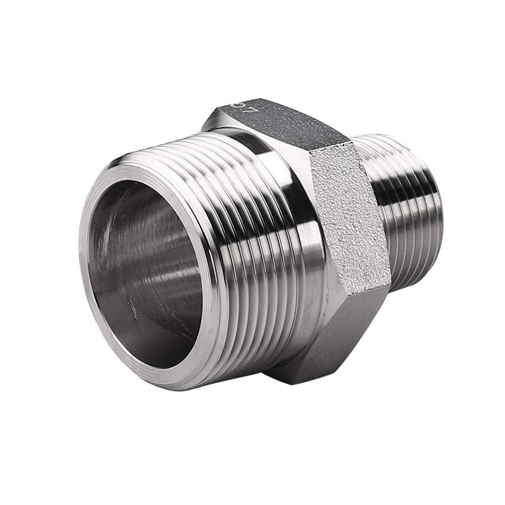 Stainless Steel Npt Threading Hex Nipple Pipe Fitting - 1/2 Inch Od, 40mm Thickness | Male Connection, Astm Standard, 12-month Warranty
