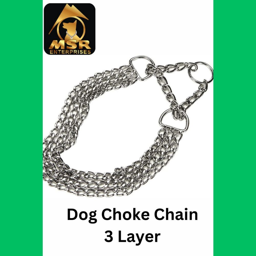 24 Inch 3 Layer Grinded Twisted Choke Collar Chain - Iron Material, Silver Color, Medium To Large Breeds | Durable Design, Effective Training Tool