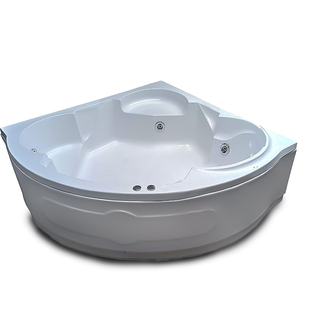 White Ambassador 5 Ft Corner Jacuzzi Bathtub