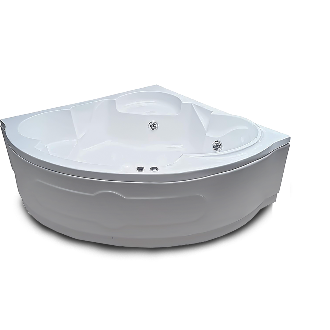 White Ambassador 5 Ft Corner Jacuzzi Bathtub