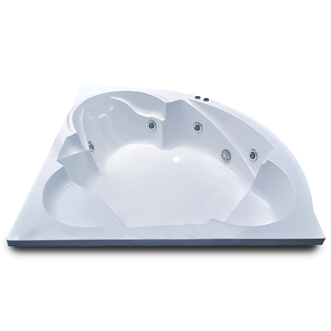 White Ambassador 5 Ft Corner Jacuzzi Bathtub
